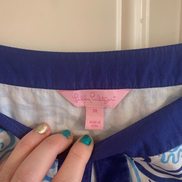 Size M NWOT/EEUC Lilly Pulitzer Tunic Blue - Picture 5 of 5